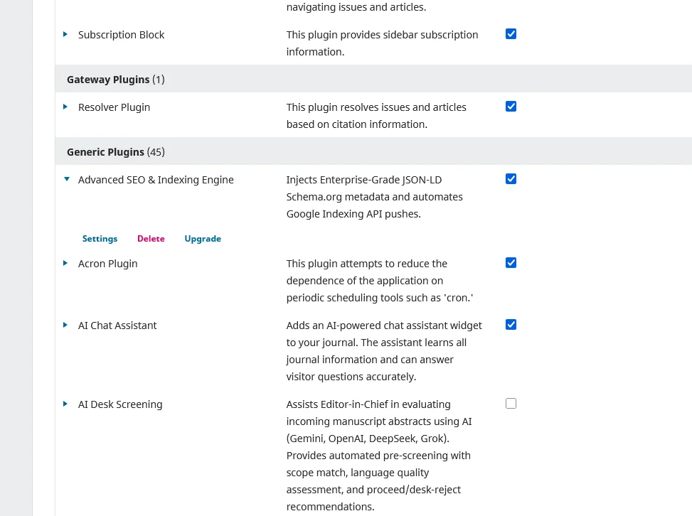 Advanced SEO & Indexing Engine for OJS 3.x